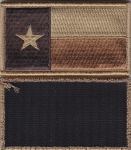 Texas TX State Flag Patch DESERT TAN with hook fastener back
